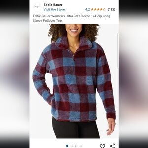 Eddie Bauer Women's Ultra Soft Fleece 1/4 Zip Long Sleeve Pullover Top